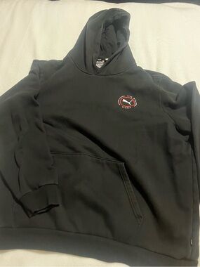 Puma Black Pullover Hoodie with Small Red Logo